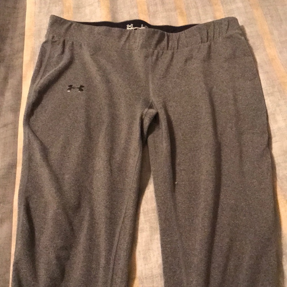 Under Armour Fitted Full Length Pants Gray Large